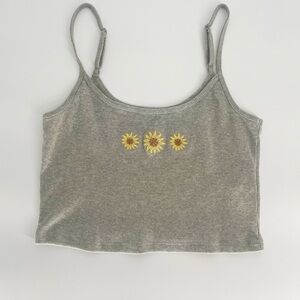 Hollister Sunflower Ribbed Baby Cam Tank Top